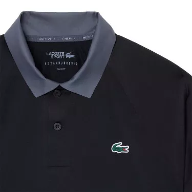 Lacoste Tennis Polo Novak Djokovic On Court Zwart/Grijs