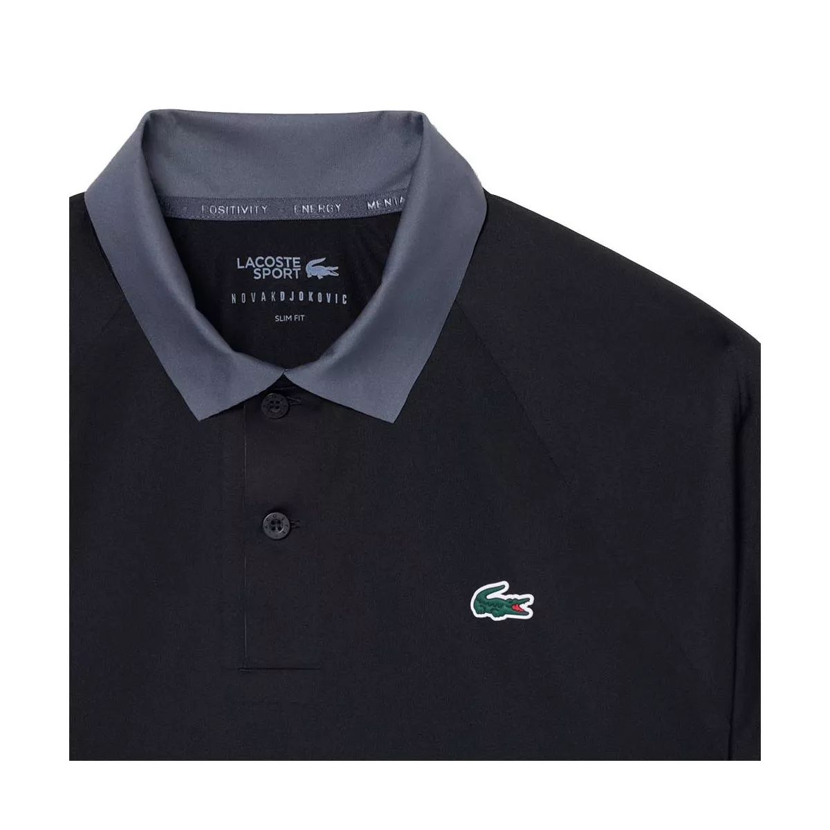 Lacoste Tennis Polo Novak Djokovic On Court Zwart/Grijs
