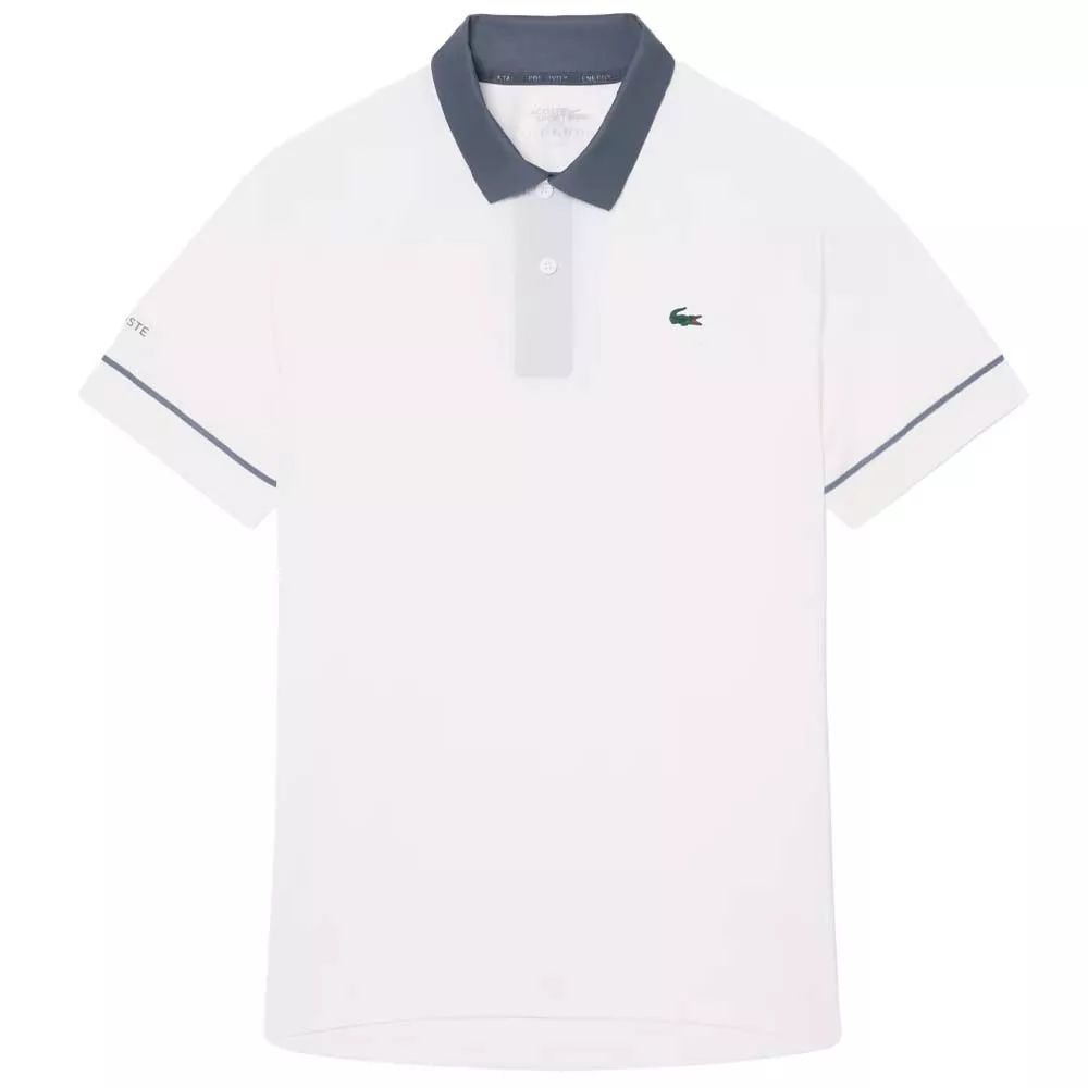 Lacoste Tennis Polo Novak Djokovic On Court Wit/Grijs