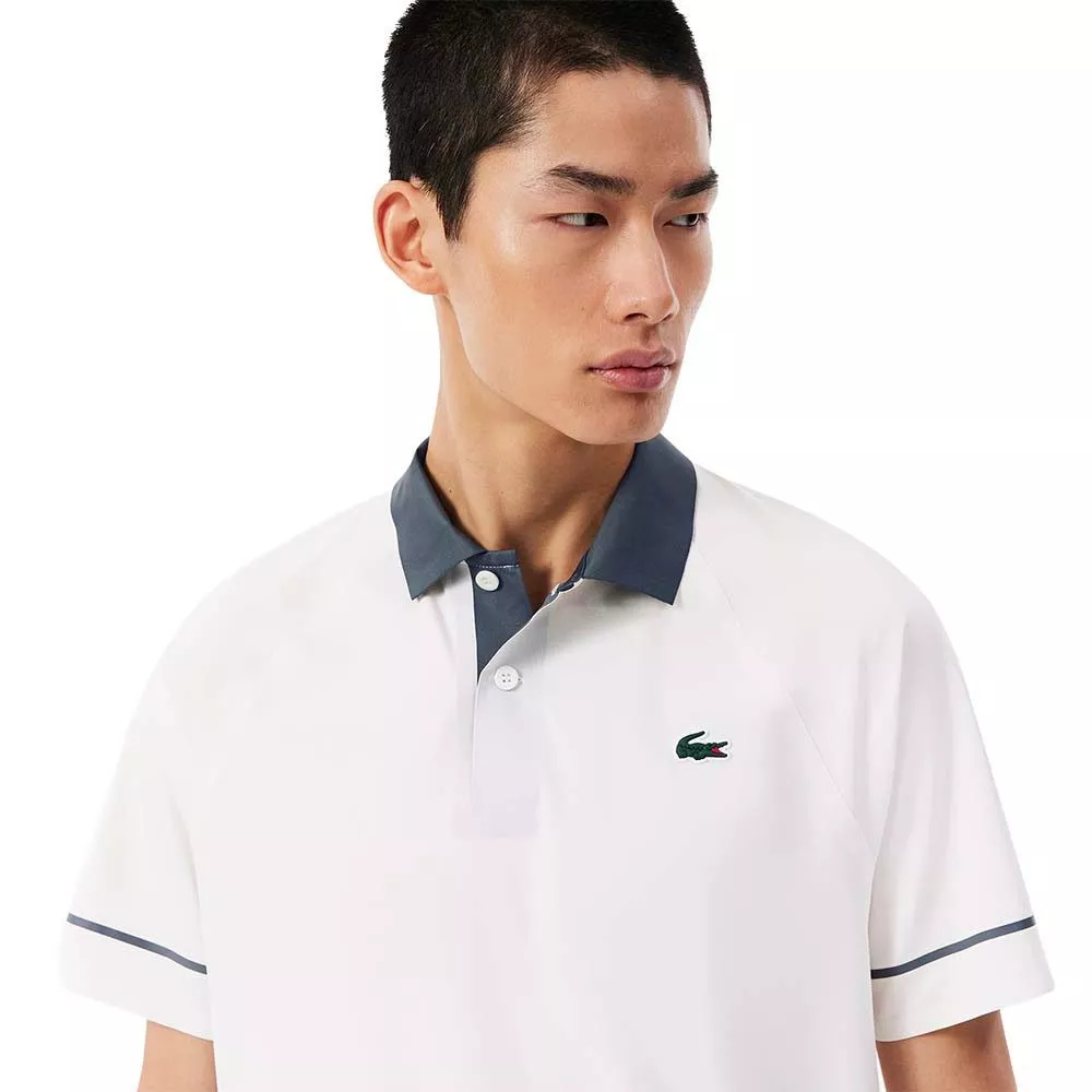 Lacoste Tennis Polo Novak Djokovic On Court Wit/Grijs