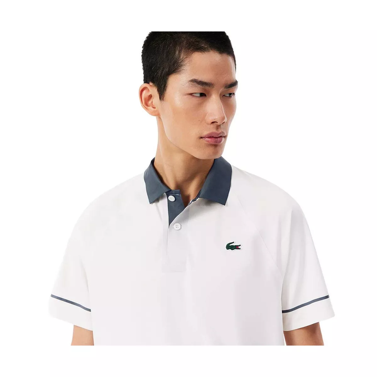 Lacoste Tennis Polo Novak Djokovic On Court Wit/Grijs