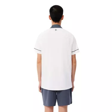 Lacoste Tennis Polo Novak Djokovic On Court Wit/Grijs