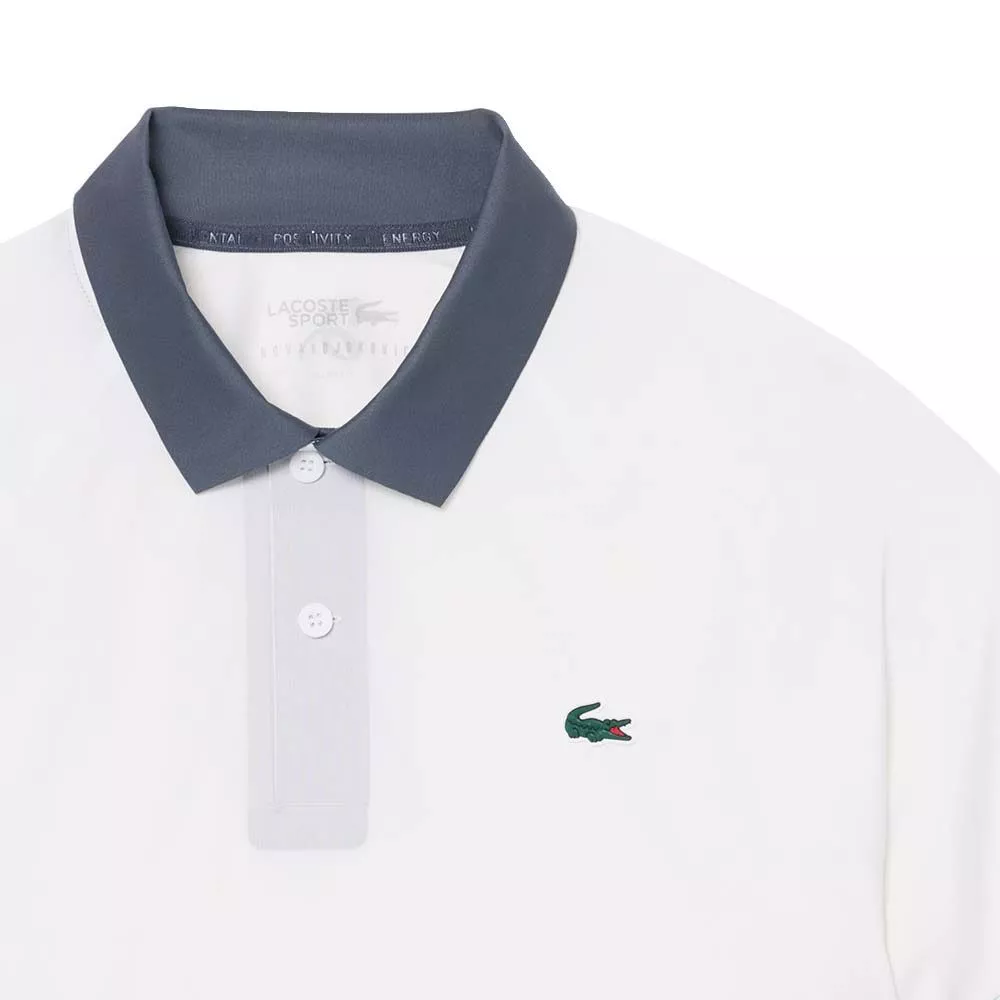 Lacoste Tennis Polo Novak Djokovic On Court Wit/Grijs