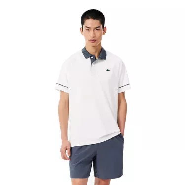 Lacoste Tennis Polo Novak Djokovic On Court Wit/Grijs