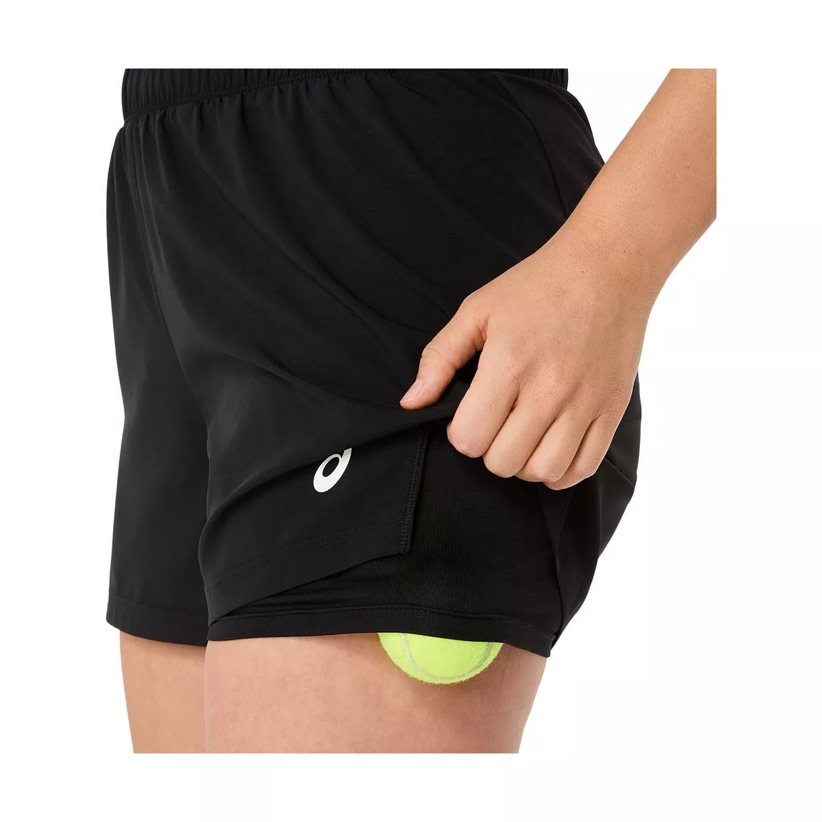 Asics Court 2-n-1 short dames zwart