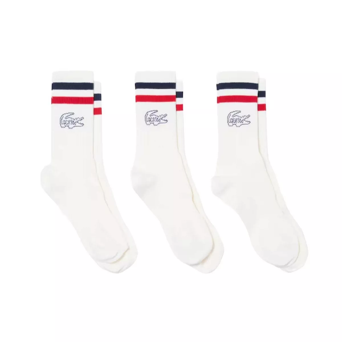 Lacoste Lange Sokken Wit (3-pack)