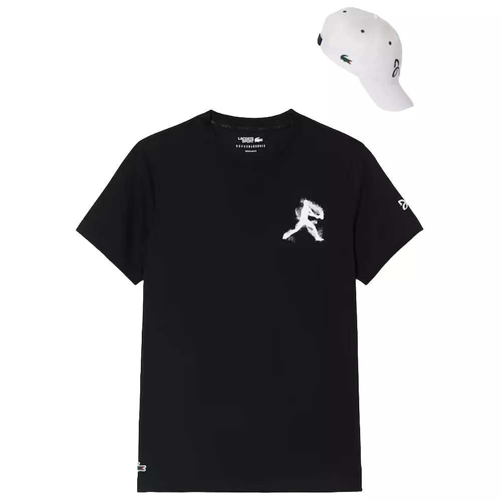 Pack Lacoste x Novak Djokovic T-shirt & Pet Zwart