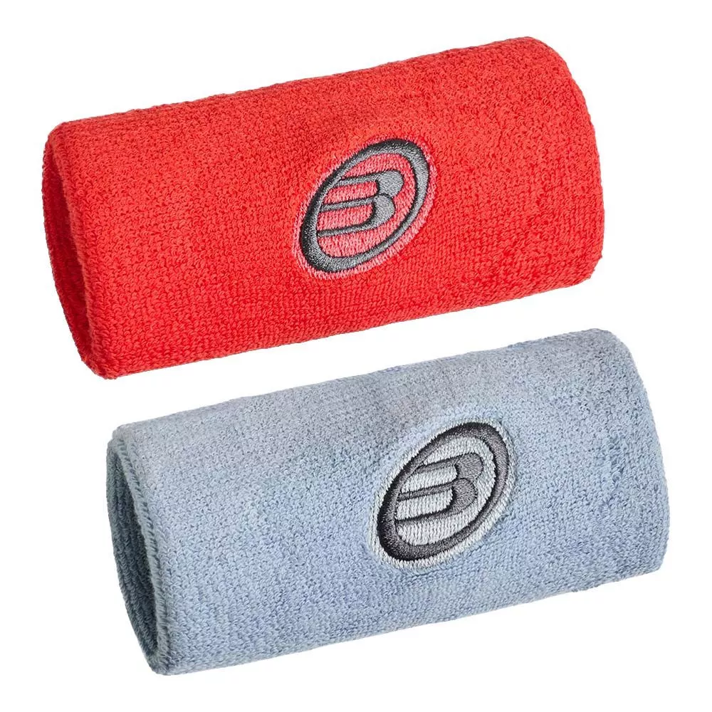 Bullpadel BPMU262I polsbanden rood / grijs x2
