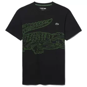 Lacoste Sport Ultra Dry T-shirt Krokodilprint Zwart / Groen