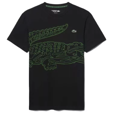 Lacoste Sport Ultra Dry T-shirt Krokodilprint Zwart / Groen