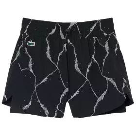 Lacoste Tennis short dames reflecterende print zwart