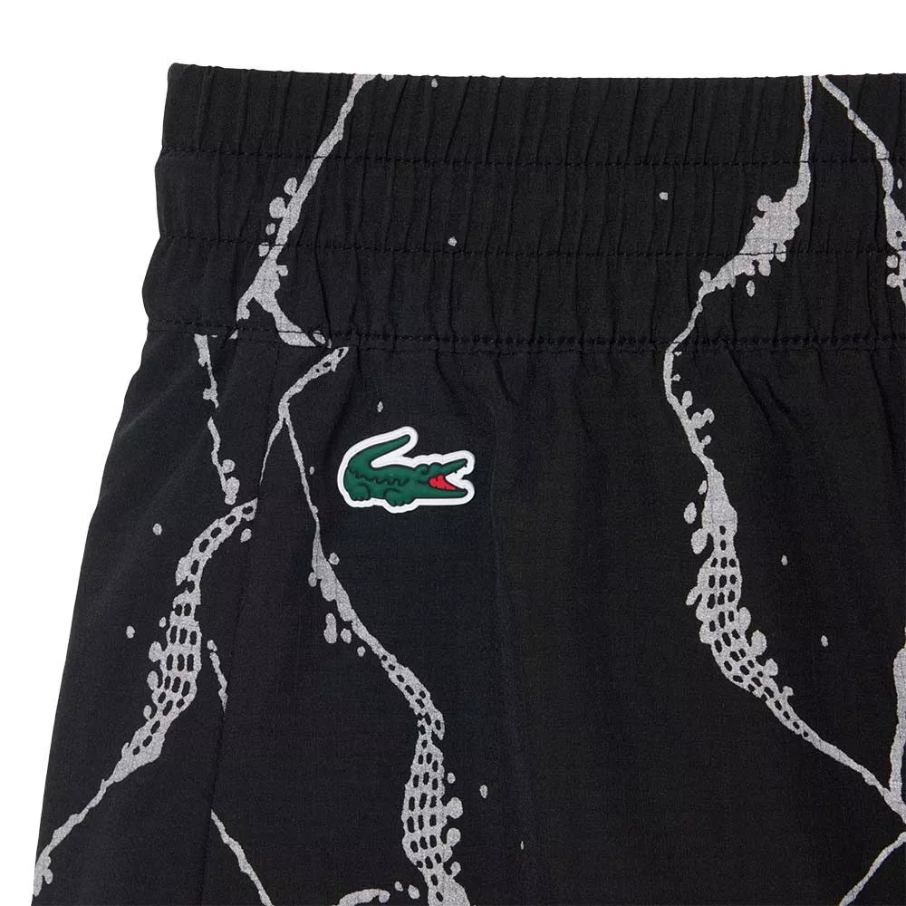 Lacoste Tennis short dames reflecterende print zwart
