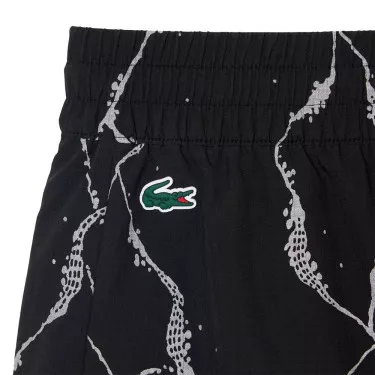 Lacoste Tennis short dames reflecterende print zwart