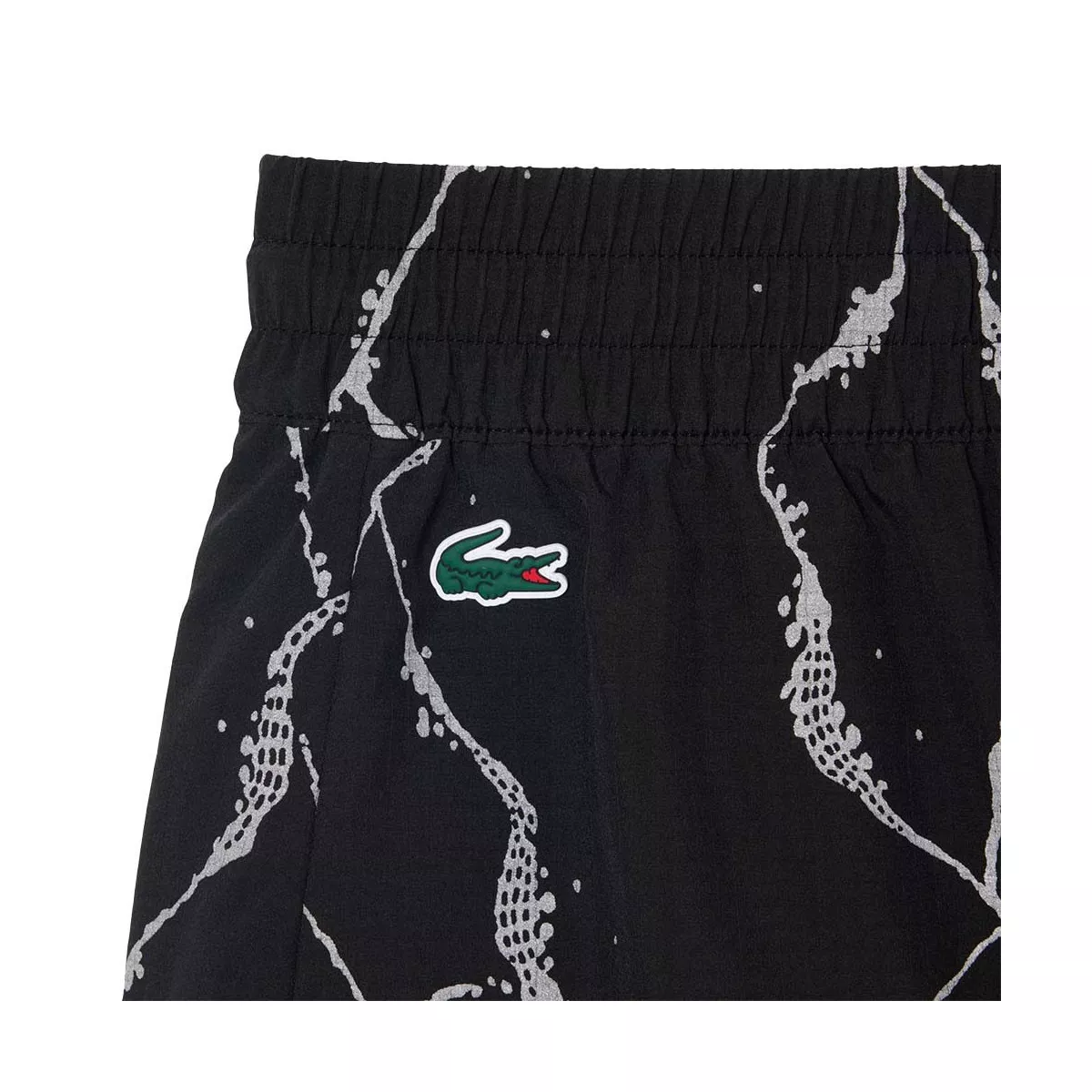 Lacoste Tennis short dames reflecterende print zwart