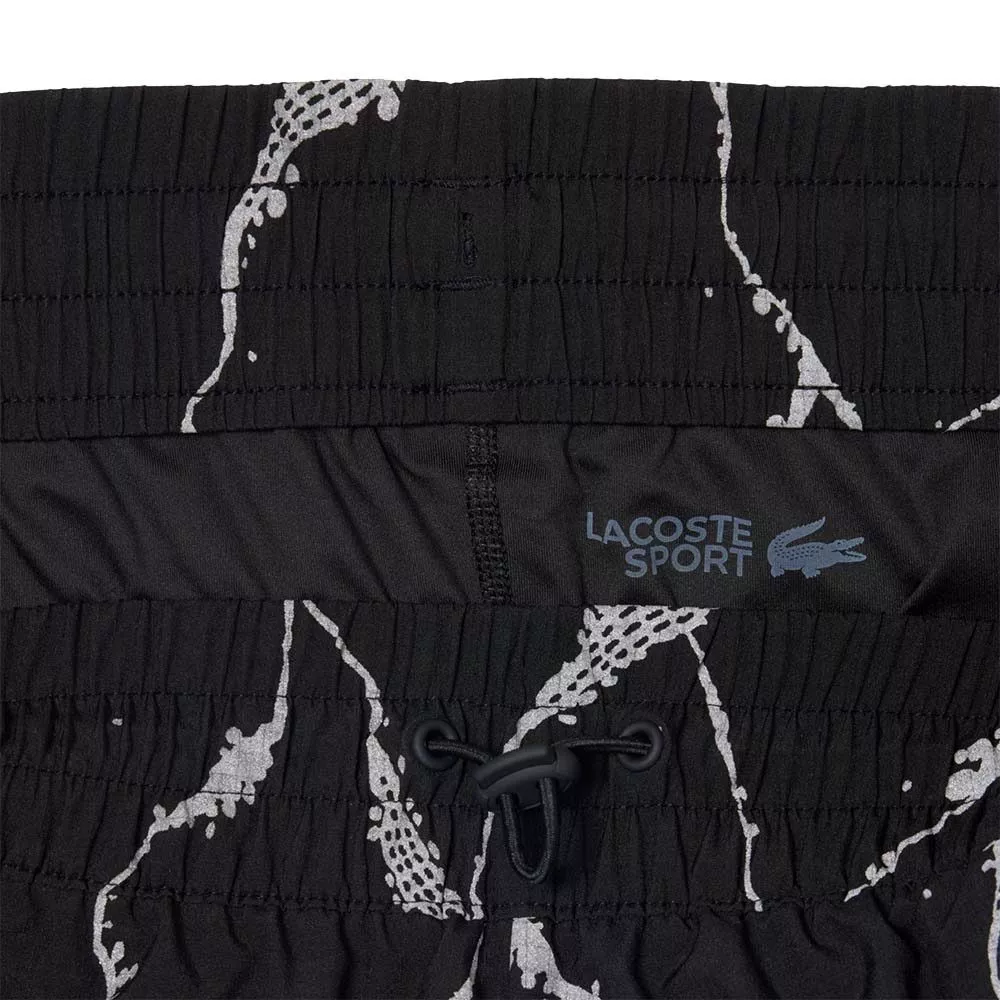 Lacoste Tennis short dames reflecterende print zwart