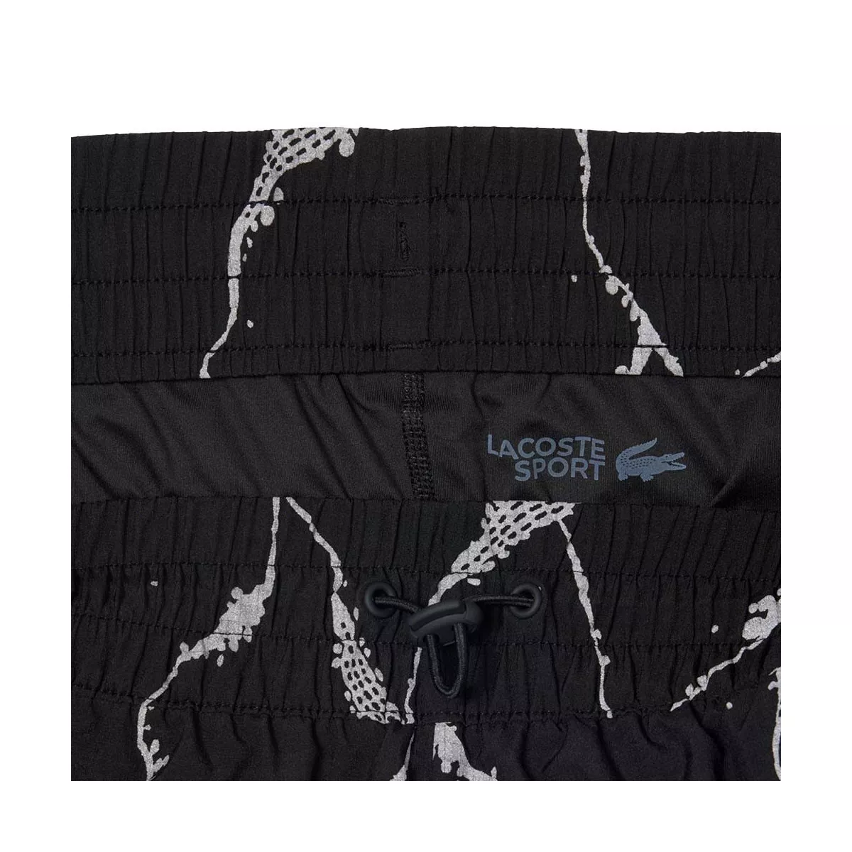Lacoste Tennis short dames reflecterende print zwart