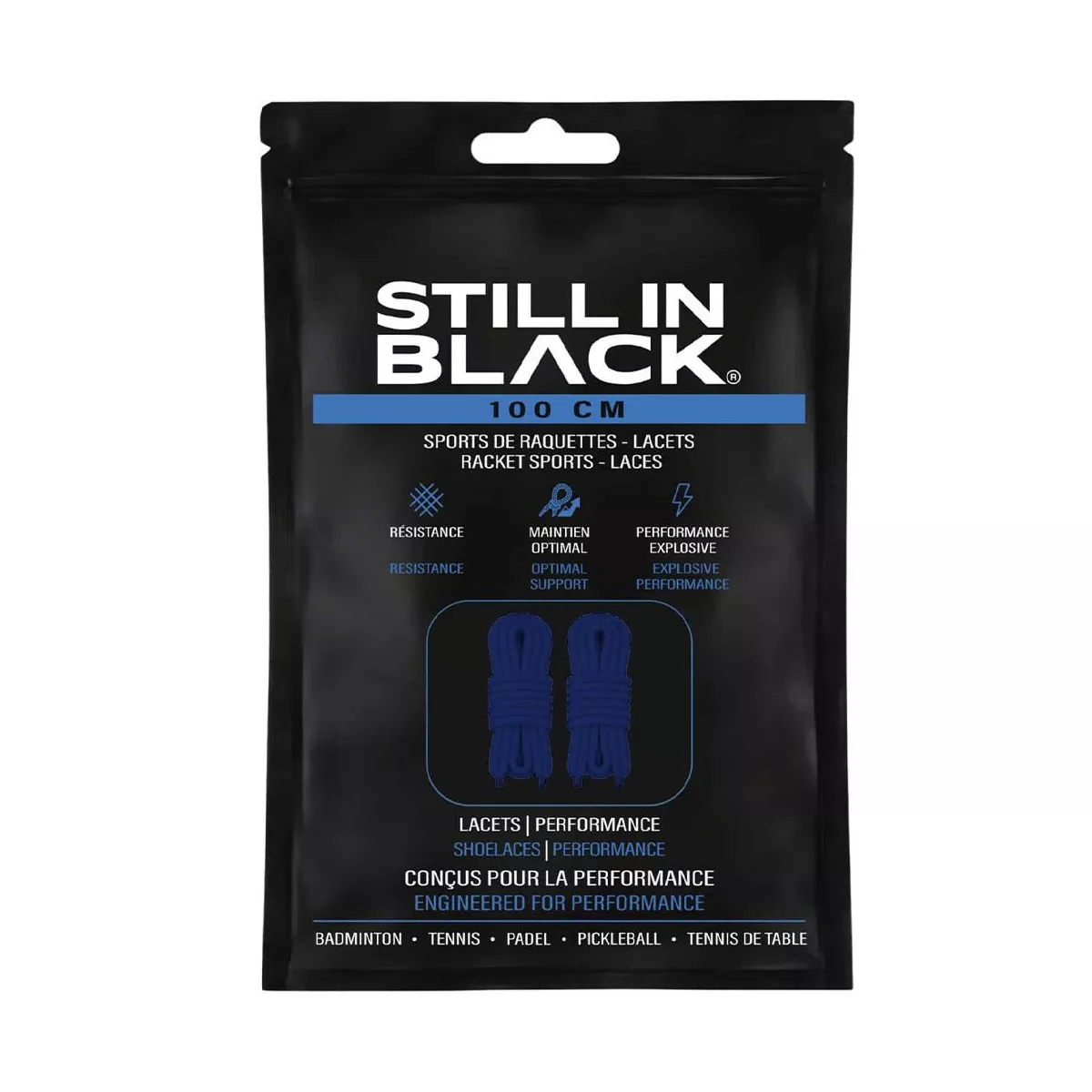 Still In Black 100 cm veters blauw