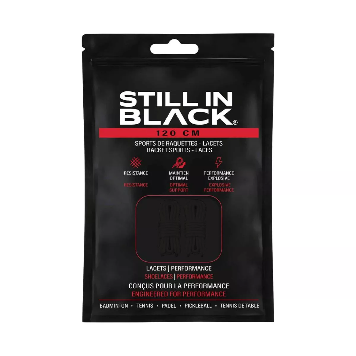 Still In Black 120 cm veters zwart