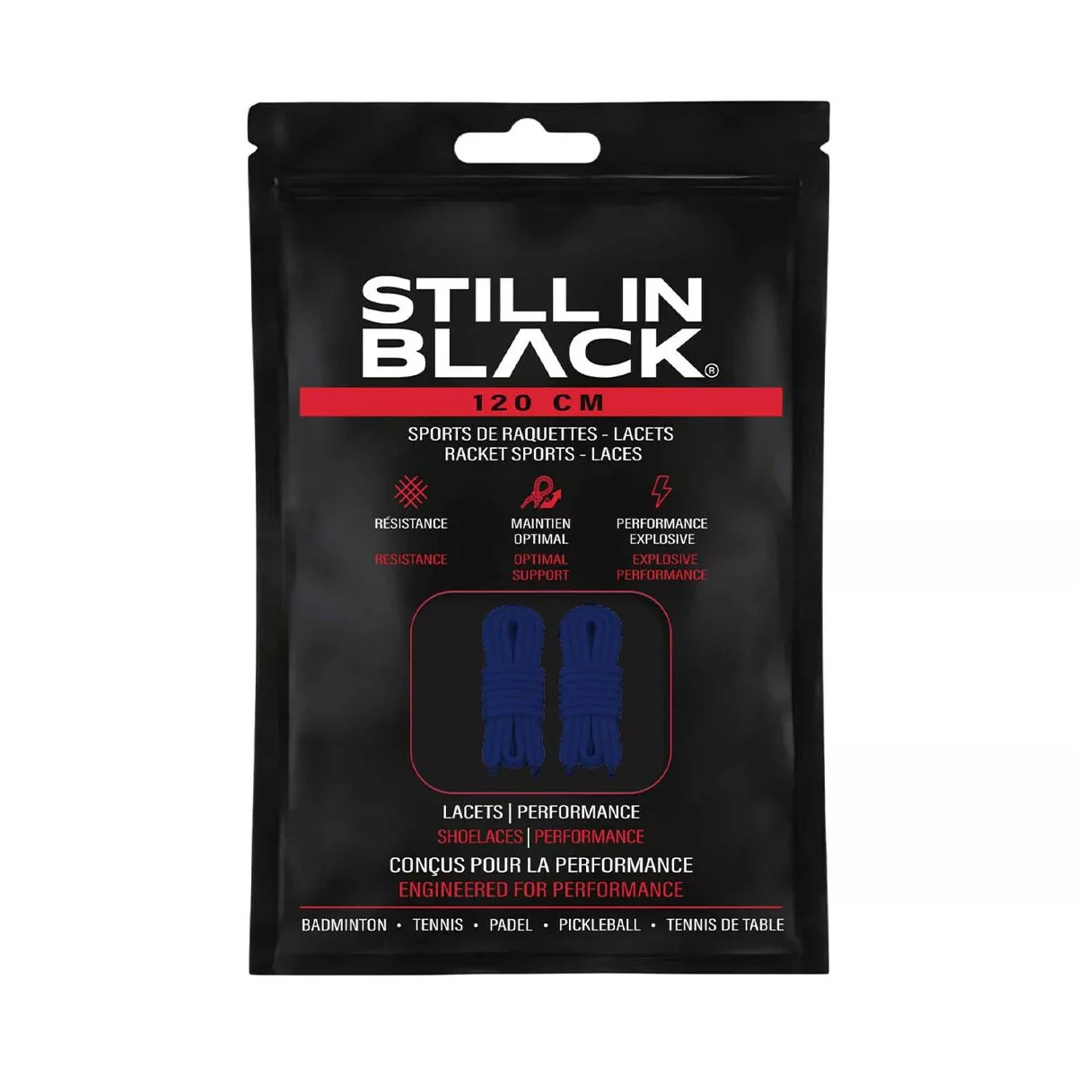 Still In Black 120 cm veters blauw