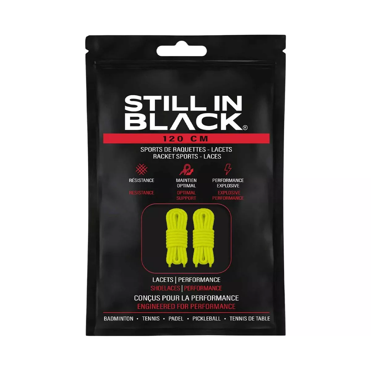 Still In Black 120 cm veters geel