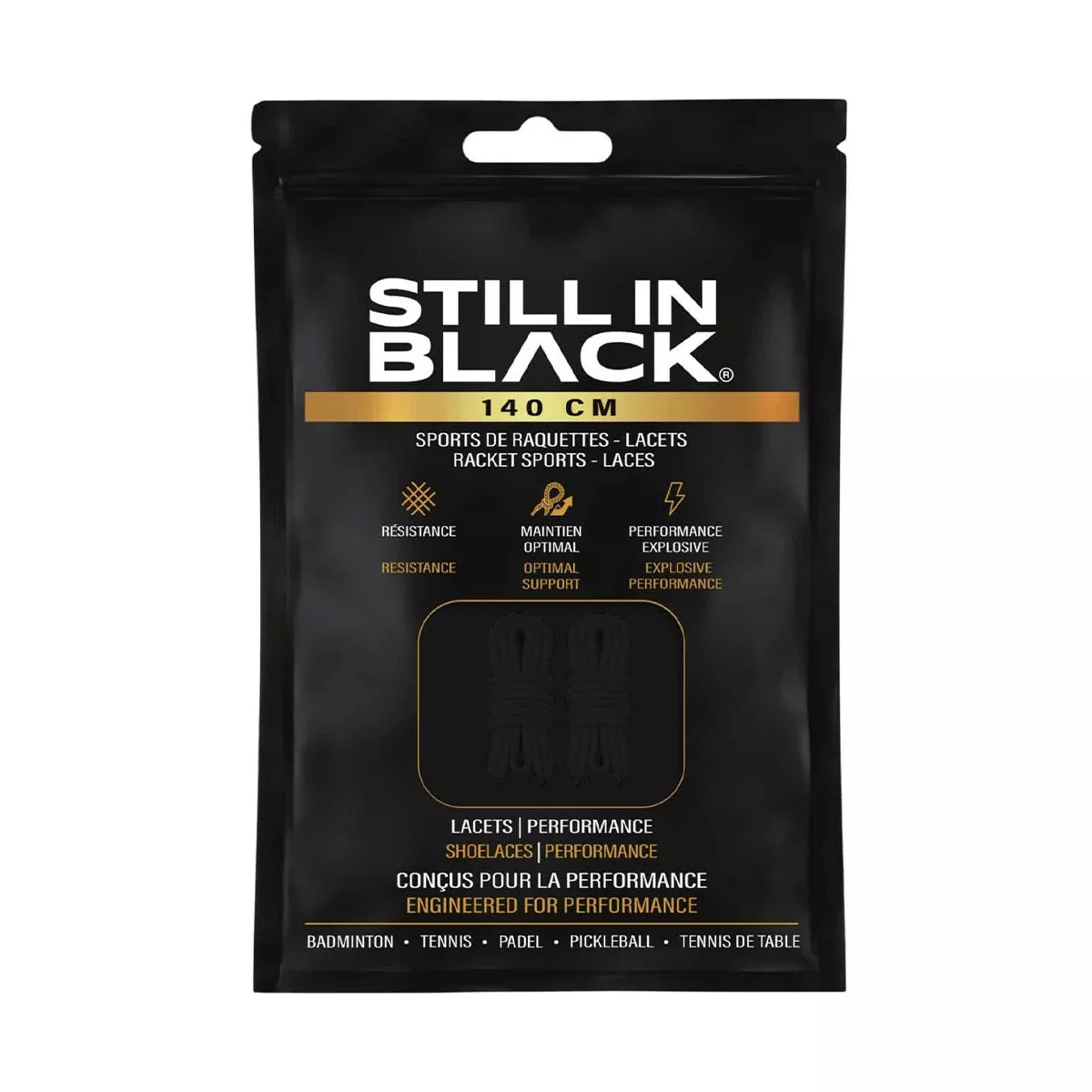 Still In Black 140 cm veters zwart