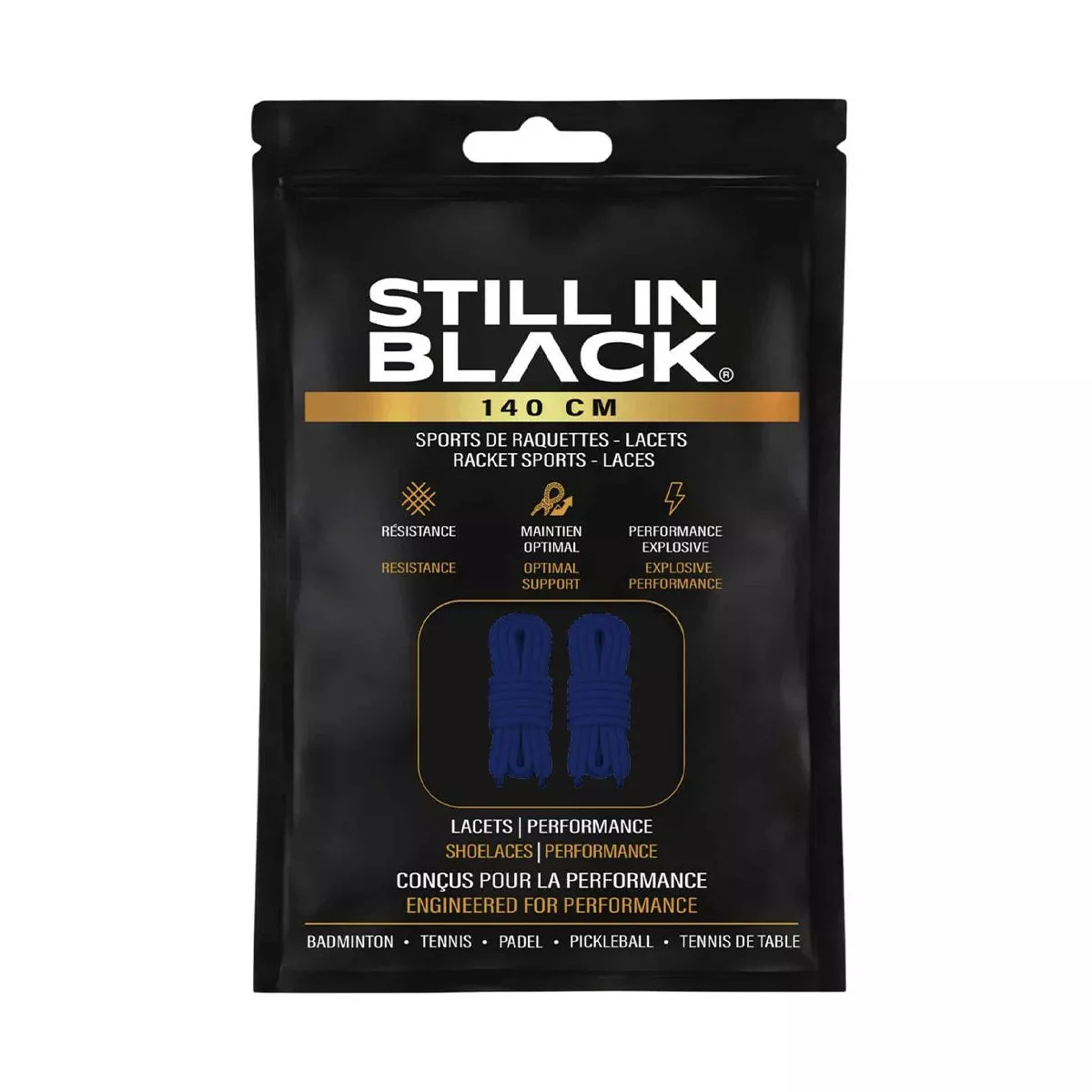 Still In Black 140 cm veters blauw