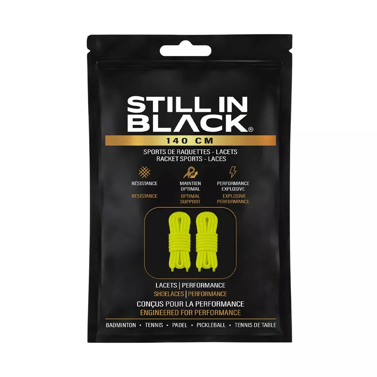 Still In Black 140 cm veters geel