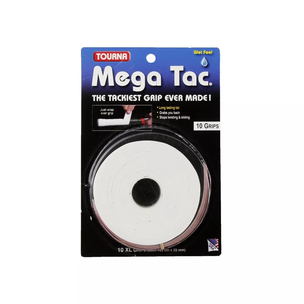 Tourna Mega Tac XL Overgrip White x 10