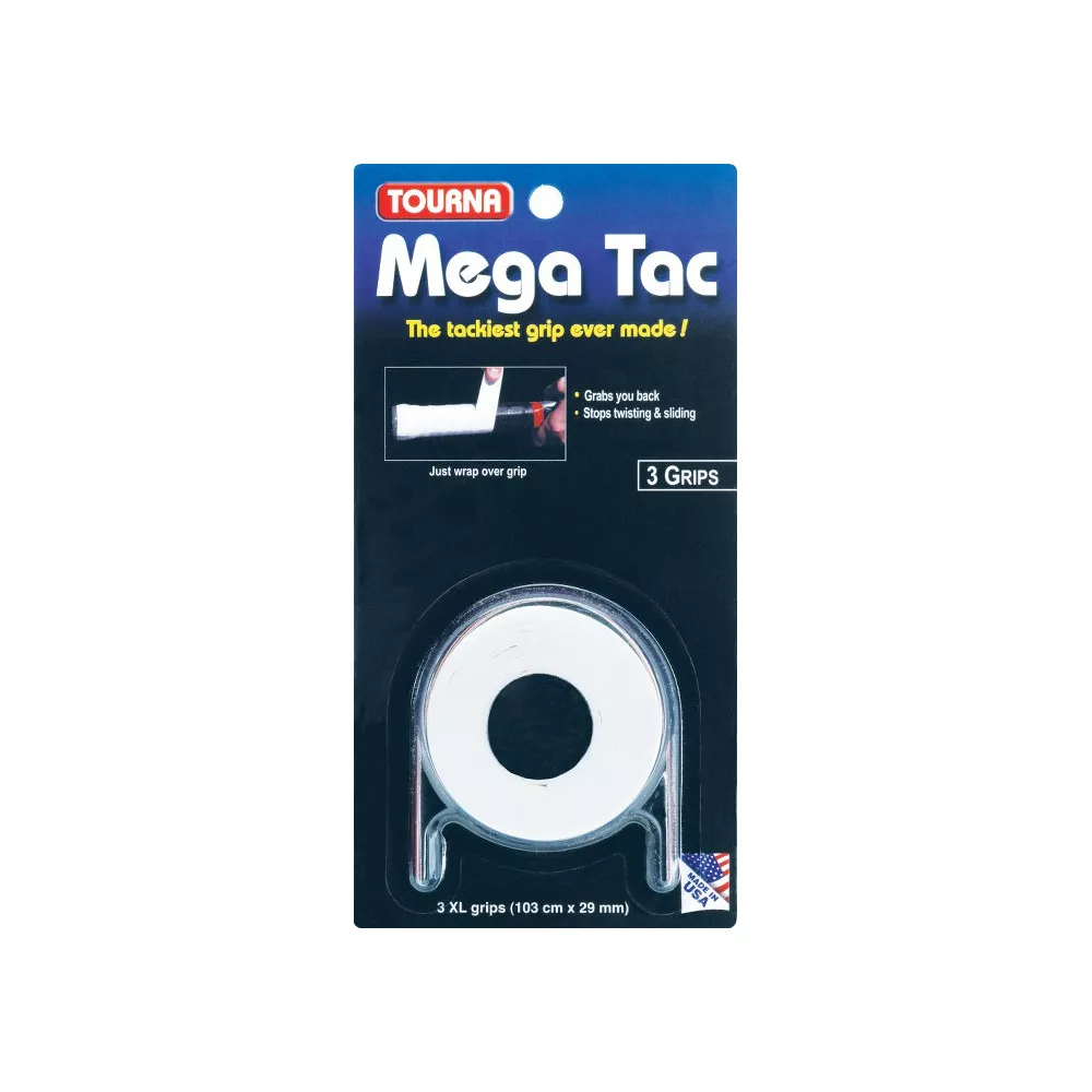 Tourna Mega Tac XL Overgrip White x 3